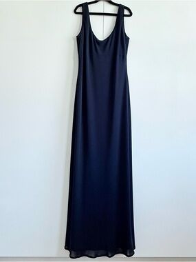Vtg 90s Laundry by Shelli Segal Matte Jersey Gown - Square Back - Made in USA